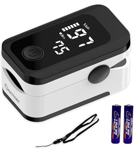 Asoway Saturimetro Da Dito con Display a LED, Letture Immediate Utilizzato per Frequenza Del Polso(PR) e La Saturazione di Ossigeno(SpO2), Pulsossimetro da Dito per Adulti e Bambini