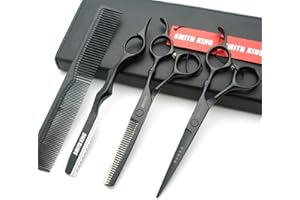 SMITH KING 6.0 Zoll Haarschere Set Haarschneideschere & Ausdünnungsschere mit Rasiermesserk?mmen in 1 Satz