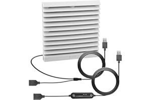 euroharry USB 120mm Wohnmobil-Lüftungsventilator, Timer + Geschwindigkeitsregelungssystem, 6 Geschwindigkeitsstufen, IPX5, 5-12V, geeignet für Wohnmobile, Camper, grau-weiß (120mm-1)