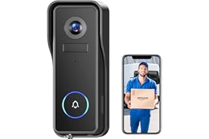 XTU 2K Sonnette sans Fil avec Caméra, Visiophone sans Fil Sonnette Extérieure Étanche avec Batterie, sans Carillon, Détection De Mouvement PIR, Audio Bidirectionnel, Vision Nocturne, Support 2.4GHz WiFi