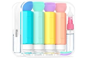 MateeyLife 17 Botellas de Viaje para artículos de tocador, recipientes de tamaño de Viaje aprobados por la TSA, recipientes de Viaje a Prueba de Fugas para artículos de tocador