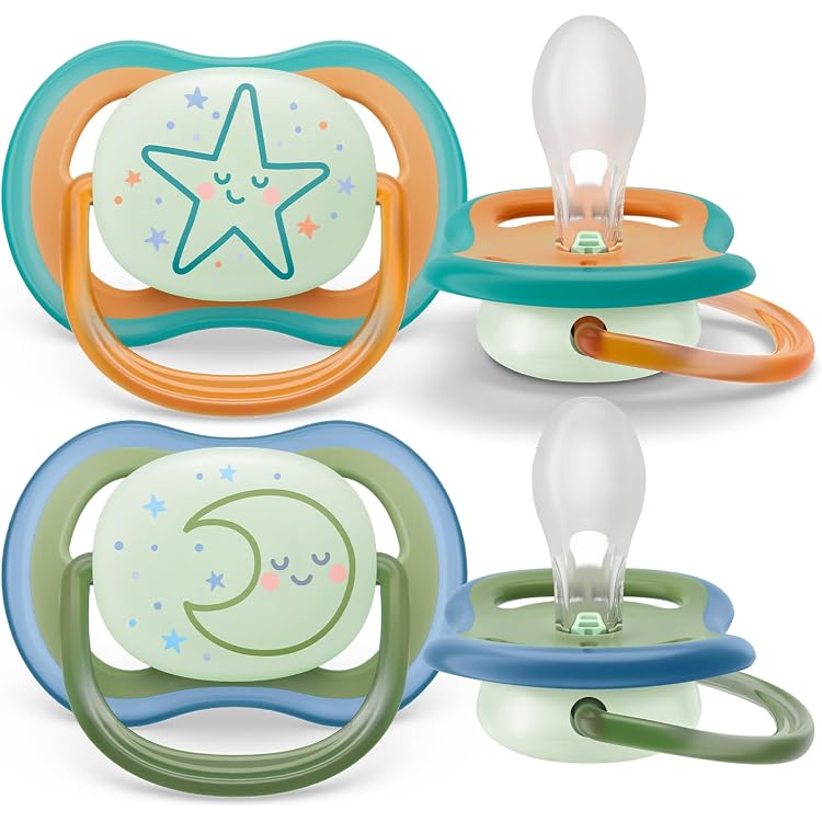 Philips Avent Sucettes Ultra Air 18 Mois+ Lot De 4 – Orthodontiques Silicone Végétal, Aérations Extra-Larges, Étuis Stérilisateurs Inclus