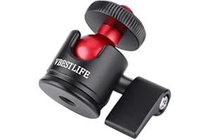 Oumij Testa a Sfera per Telecamera, Metallo Girevole a 360 Gradi Mini Testa a Sfera 1/4 ", Montaggio a Vite, treppiede in Alluminio, Mini Adattatore Testa a Sfera, per DSLR Camera Fill Light