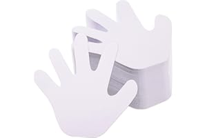 MixTeach 200 Pcs White Hand Cutouts Paper Hand Shape Cut-Outs Blank Handprint Creative Paper Cutouts for Kids DIY Craft Art Project Home School Classroom Decorations Bulletin Board Decor