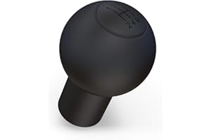 kwmobile Cover Compatible with VW Audi 5-Speed Type-B Round Gear Shift Knob - Silicone Anti Skid Car Manual Stick Shift Gear Knob Cover - Black
