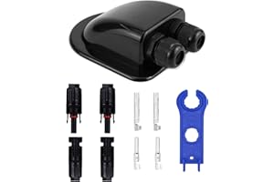 HUAZIZ Passe-toit Solaire Presse-étoupe D'entrée de Câble Double Passe câble en ABS Résistant aux Intempéries pour Caravane Bateau Camping Car (Noir)