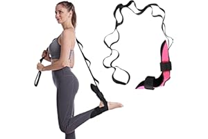 ‎KYTPYI Kytpyi Faszienstrecker, yoga gurt, yoga strap mit 7 Schlaufen, Fitness beinstrecker mit Schweißstirnband für Bein, yoga band mit Feste Klettverstellung, Fußdehnung Plantar Flexibilitätsübung (Rosa)
