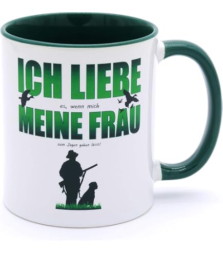 Samunshi® Lustige Kaffeetasse 'Jagen' Mit Spruch - Witziges Geschenk Für Männer, Frauen, Oma Oder Opa - 300 Ml, Spülmaschinenfest