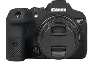 Easy Hood Silikonowe etui ochronne torba na aparat cyfrowy Canon EOS R7, teksturowana powierzchnia do ochrony przed zarysowaniami, miękki silikon, guma, czarny, torby na aparat