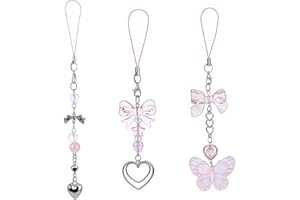 WitBicg Deco Telephone, 3 Pièces Chaine Pour Telephone Portable Bijoux Breloque Phone Charm Pendentif Nœud Papillon