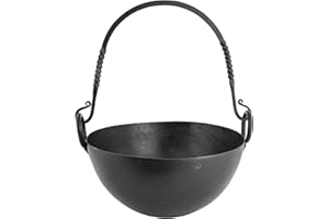 Ulfberth Runder Lagertopf aus Stahl - Gulaschkessel Mittelalter Lagerleben - 7,5 Liter