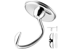 ‎FUNYKICH FUNYKICH Knethaken Edelstahl 304 für Kitchenaid, Ersatzteile Brothaken mit Haken und Kabelaufbewahrung, spülmaschinenfest für KitchenAid 4,5-5 QT Tilt-Head-Standmixer (ersetzen K45DH)
