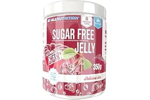 ALLNUTRITION Delicious Line Sugar Free Jelly - Dessert Hypocalorique - Collation sans Gras - Seulement 25 kcal par Portion - Cuisson Adaptée - 1 Paquet x 350 g - Raspberry