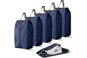 XHYASD 5 Stück Schuhtasche Reise, wasserdichte Schuhbeutel mit Reißverschluss, Schuhbeutel für Koffer Größe XL, Schuh Aufbewahrungstasche für Männer Frauen, Praktischer Reise Organizer (Dunkelblau)