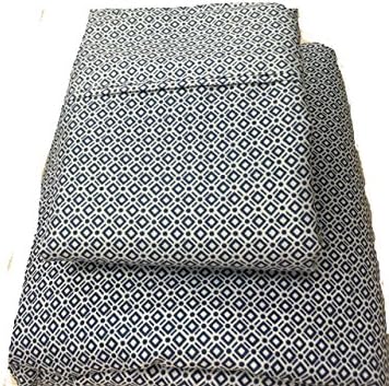 United Linens printed diamond 4 piece sheet sets Brushed Microfiber 1800 Bedding - Wrinkle, Fade, Stain Resistant - Hypoallergenic - 4 Piece (king, blue)