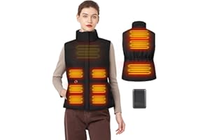 MOTEOZA Gilet Riscaldato Donna Con 10000mAh Batteria, Gilet Riscaldante Elettrico Leggero con 4 Zone Riscaldamento, Giacca Riscaldata Gilet Caldo con Mani Calde per Escursionismo e Attività all’aperto