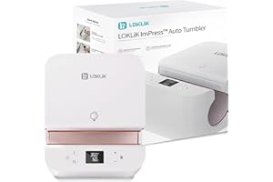 LOKLiK Auto Tumbler Heat Press para Tazas Vasos Tazas Botellas de Bebida y Bolsas - Personaliza con Folia Flex Vinilo - Prensa de Transferencia - Sublimación - Funciona con Vidrio Cerámica y Acero