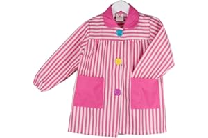 KLOTTZ Tablier Blouse pour Enfants à Rayures. Puor l'école e travaux manuels.