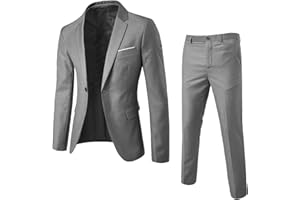 DABASHAN Herren Anzug 3 Teilig Slim Fit Herrenanzug Sakko Weste Hose Knopf Smoking Anzug Klassische Blazer Weste Hosen Set Männer Anzug für Hochzeit Business