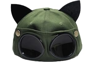 zhedu Cappello Baseball Donna Estate personalità Occhiali da Sole Berretto da Baseball con Orecchie di Gatto Occhiali da Sole da Donna Berretto da Aviatore