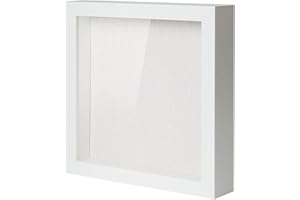 Muzilife 3D Bilderrahmen zum Befüllen 30x30 cm-Tiefer Holz Rahmen Weiß, Objektrahmen Shadow Box mit Glasscheibe, als Geschenk für Familie Freunde usw. (Weiß, 30x30cm)
