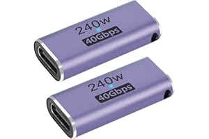 QIANRENON 240W 40Gbps USB4.0 C Female to Female Adapter Coupler, LED Indicator, Supports 8K Audio and Video Transmission, 2 Pack