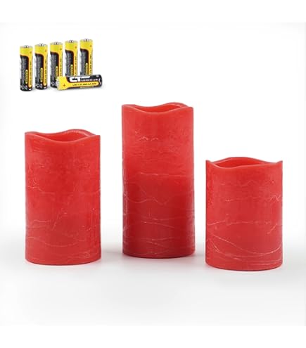 Bougie Pilier TruGlow® Rouge De 15cm