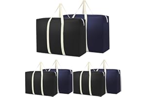 HEXINYIGJLY Confezione da 2 borse portaoggetti extra grandi con cerniere, borse per trasloco impermeabili con maniglia, borsa da trasporto grande per traslochi, viaggi, campeggio,giardino,piumini,vestiti,deposito