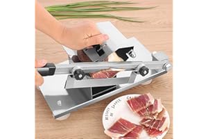 uyoyous Manual Frozen Meat Slicer Stainless Steel Meat Cutter with 170mm Blade for Home Use Beef Mutton Roll Cheese Bacon Nougat Deli Hotpot