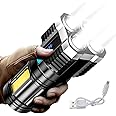 BODYA 4-core Super Bright Flashlight LED Torch Strong Light USB Rechargeable Outdoor Multi-Function Lamp Camping COB Light