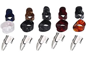 Drfeify 15pcs DIY Médiators, Protecteur Doigt Pouce Index Accessoire pour Guitare