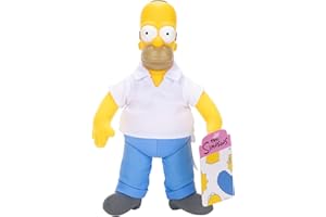 Jakks Pacific The Simpsons Homer Plush 25cm, Officially Licensed, Soft Plush Homer with Sculpted Head, Highly Detailed and Expressive Design, Collect the Entire Simpsons Family