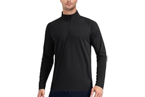 EKLENTSON Men's Sun Protection Long Sleeve T-Shirt UPF 50+ 1/4 Zip Up Lightweight Performance Running Rash Guard Top