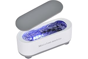 Jinlaili Pulitore ad Ultrasuoni, 47000 Hz Pulizia ad Ultrasuoni Professionale, 350ml Lavatrice ad Ultrasuoni Portatile, Detergente ad Ultrasuoni, per Occhiali Gioielli Orologi