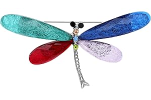 DUOWEI Floral Enamel Dragonfly Brooch Pins Dragonfly Gifts for Women Girls Clothes Scarf Accessories