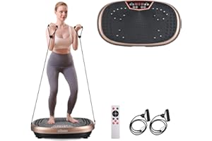 EILISON Vibration Plate Exercise Machine - Whole Body Workout Vibration Fitness Platform w/Loop Bands - Home Workout for Lymphatic Drainage Machine for Weight Loss, Shaping, Wellness, Recovery
