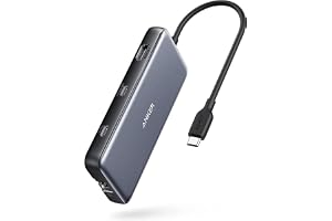 Anker 555 USB-C Hub, 8-i-1, 85W PD, 4K 60Hz, 10 Gbps | 2 USB-A, Ethernet, microSD/SD-läsare, för MacBook Pro och mer, aluminium