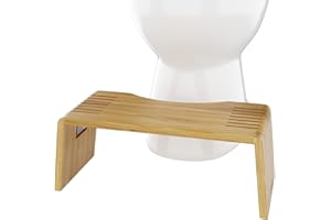 Squatty Potty Oslo SP-BAMBOO-OSLO, Toaleta, Taboret, 7-Cali Wysokości, Składany Taboret dla Dorosłych i Dzieci, Brązowy