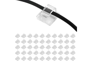 RIYBYDS 50 Pezzi Di Fermacavi Adesivi Forte Adesivo, Morsetti Trasparenti Per Cavi, Adatti Per Uso Interno Ed Esterno, Morsetti Multifunzionali Per L'Organizzazione Dei Cavi Su Mobili E Pareti