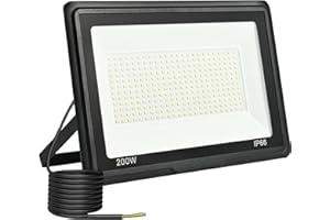 toobettp 200W LED Strahler Außen, 6500K 20000LM Kaltweiß LED Fluter, IP66 Wasserdicht Außenstrahler Fluter Flutlicht für Garten, Innenhöfe, Garage, Hotel