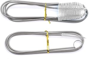 FANGZ 2Pcs Flexible Refrigerator Scrub Brush Cleaning Tool, Stainless Steel Nylon Flexible Drain Tube Cleaning Brushes, Waterpipe Drain Dredge Tool, Used For Kitchen Drain Pipe Cleaning Brush