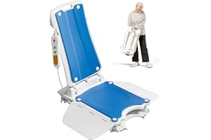 VOCIC AX07 Sollevatore da Vasca Elettrico, Sollevabagno per Anziani, Sedia da Bagno con Motore Impermeabile, Telecomando Ricaricabile e Ventose, Aiuto per Entrare nella Vasca, Supporto Fino a 136 kg