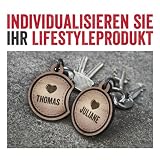 schenkYOU® YIN YANG – Partnerset Schlüsselanhänger mit Gravur – IHR WUNSCHTEXT + SYMBOL – gestalten Sie Ihren gravierten Anhänger aus Holz - 8
