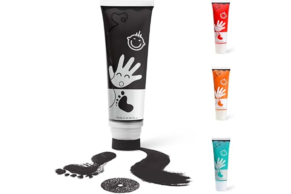 TOGOU2S Kit Empreinte Bebe Avec Attachement Éponge, Non Toxique et Lavable, Convient à la Réalisation D'empreintes de Mains et de Pieds de Bébés, Les Bricolages Familiaux, Cadeau de Noël