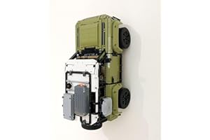 3Dudes & Dad Support mural compatible avec LEGO® Technic Land Rover Defender – Crochet de rangement conçu sur mesure pour l'ensemble 42110 – Plastique imprimé 3D – Fourni avec matériel de montage