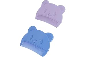 Vhger 2 Stück Baby kamm für milchschorf, Baby Haarbürste, kamm gegen milchschorf baby kind,Haar Kamm für Baby(Lila+Blau)