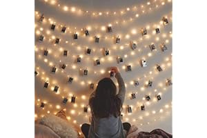 Cookey | 50 | LED Fairy Lights Bedroom Accessories - Battery Powered Photo String Lights for Bedroom Decorations - Outdoor/Indoor Wall Decorations, Battery Fairy Lights for Cute Room Decor
