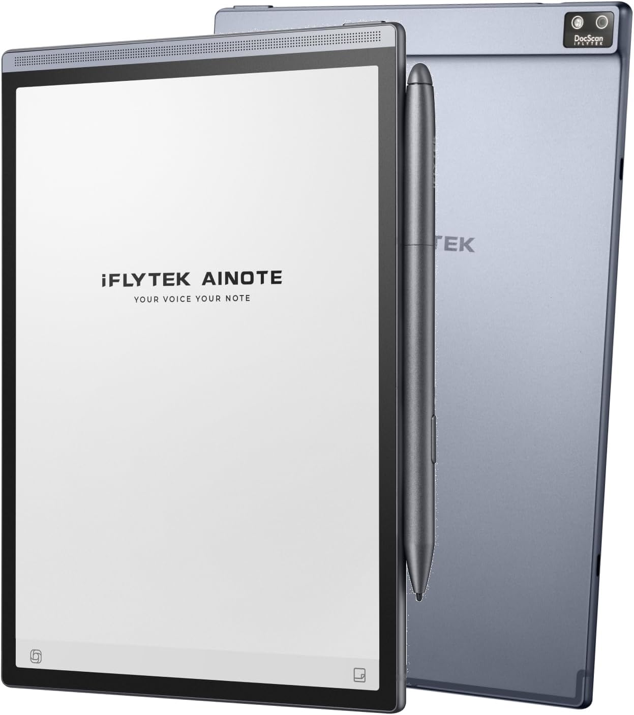 iFLYTEK AINOTE Air 2 de 8,2" Tableta de Tinta electrónica Toma de Notas y Papel Digital con lápiz óptico, grabación con IA, transcripción multilingüe, Lectura y gestión de tareas – Gris