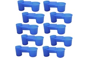 LUCKY FARM 10 Pcs Birds Waterer Cups Soda Pop Water Bottle Drinker Spring Quail Dove Chicken Pigeon Drinking Bowl (Blue)
