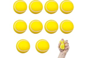 XcnPer Foam Ball, 10 Pack Soft Tennis Balls for Kids, 6cm Diameter,Indoor and Outdoor Play, Yellow Rubber Foam Tennis Balls for Pets and Training